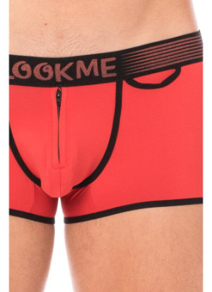 Mini-Pants rouge échancré avec zip - LM2003-68RED